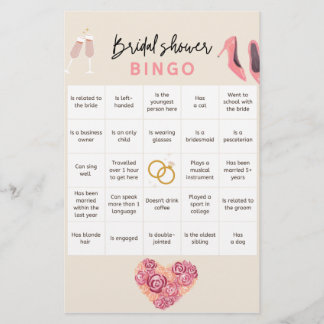 Papeterie Bingo pour enterrement de vie de jeune fille