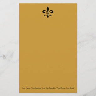 Papeterie Black and Gold Fleur de Lis