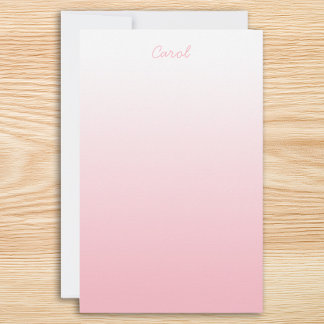 Papeterie Blanc à rose pâle ombré personnalisé