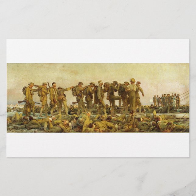 Papeterie Blessé par John Singer Sargent Première Guerre mon (Devant)