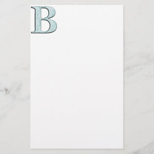 Papeterie Bleu Floral Damask Imprimer B monogramme initiales