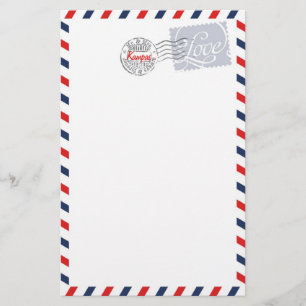 Papeterie bleue de collection de service postal