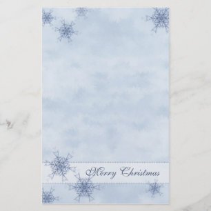 Papeterie bleue de flocons de neige