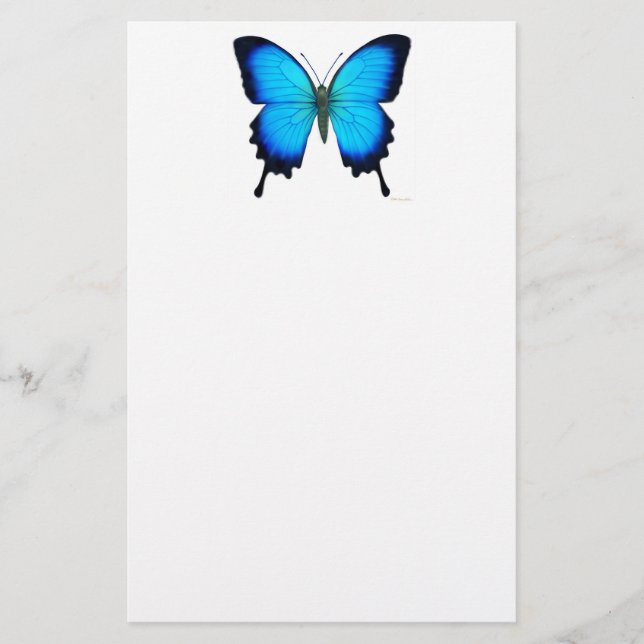 Papeterie bleue de papillon de Papilio Ulysse (Devant)