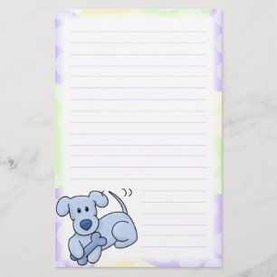 Papeterie bleue mignonne de chien de Kawaii