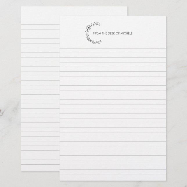Papeterie Bloc-notes sur papier à lettres géré par l'univers (Devant / Derrière)