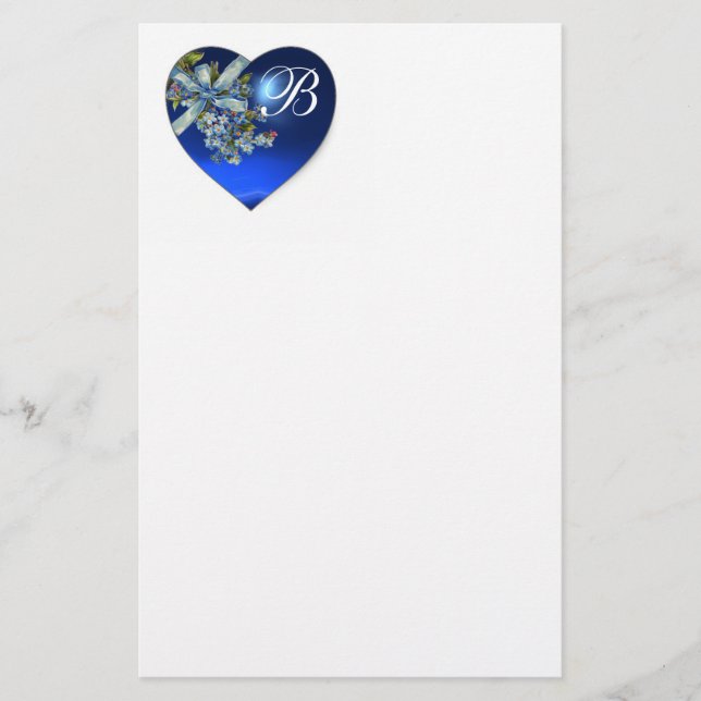 PAPETERIE BLUE HEART & OUBLIEZ-MOI NOTES MONOGRAMME (Devant)
