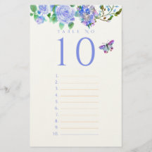Blue Rose Ribbon Monogram Wedding Guest List Stati
