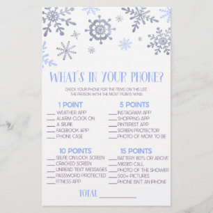 Papeterie Blue Snowflake Dans Votre Téléphone Baby shower Je