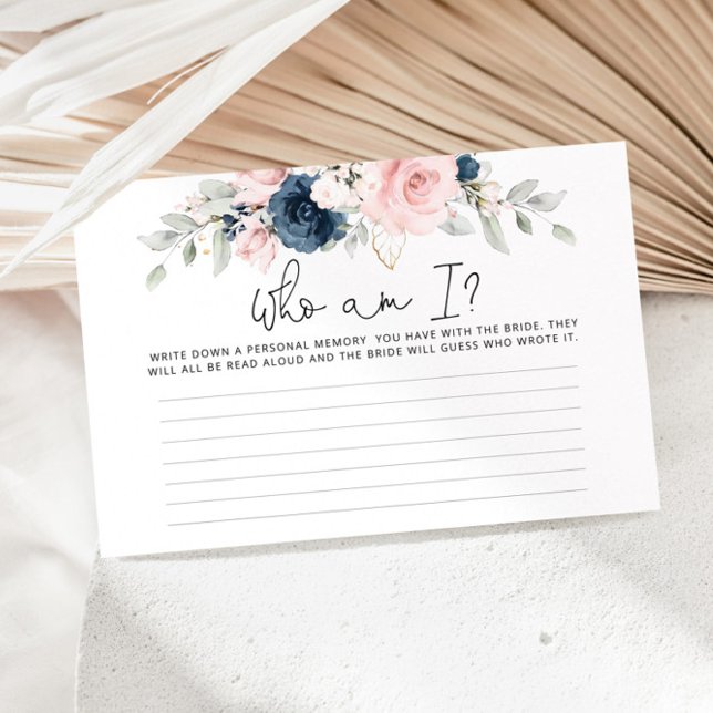 Papeterie Blush floral marine Qui suis-je jeu de douche nupt (Créateur téléchargé)