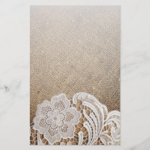 Papeterie bohème rustique pays occidental burlap et dentelle