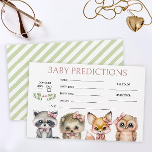Papeterie Bois fille animaux mignons baby showers prédiction