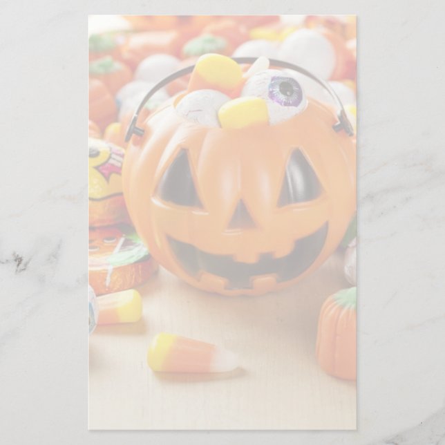Papeterie Bonbon éffrayant d'Halloween orange (Devant)