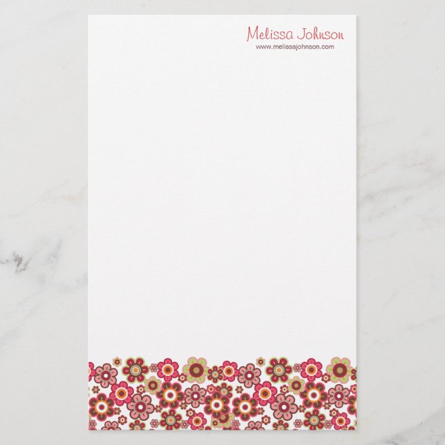 Papeterie Bonbons roses douces Fleurs Fleurs Fille Motif amu (Devant)