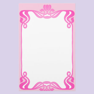Papeterie Bordure Art nouveau rose Stationnaire