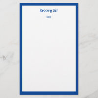 Bordure bleue Couleur personnalisée Épicerie Liste