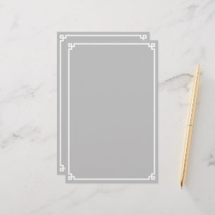 Papeterie Bordure de clé gris argenté et blanc