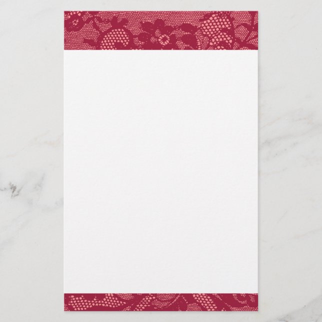 Papeterie Bordure de dentelle rouge (Devant)