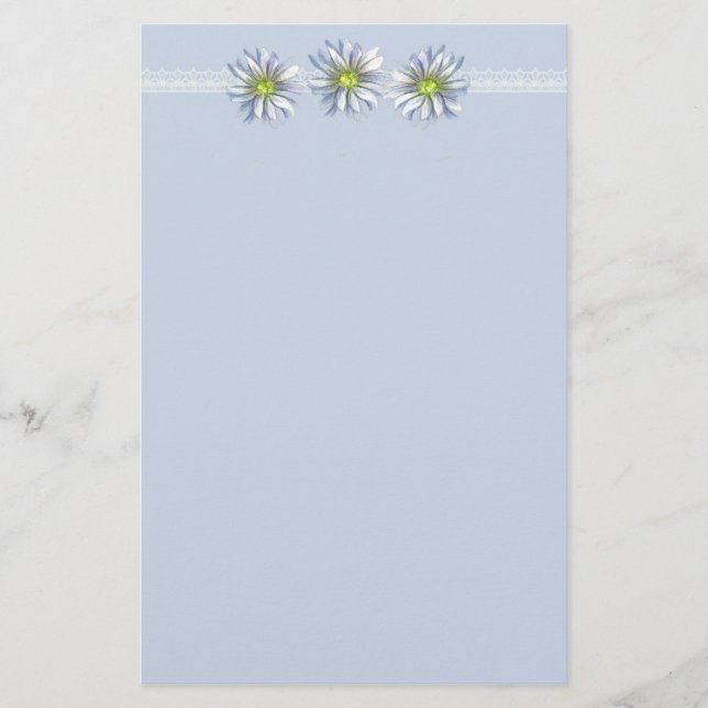 Papeterie Bordure de dessin de fleur de marais bleu (Devant)