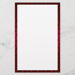 Papeterie Bordure de flocon de neige rouge et bordeaux