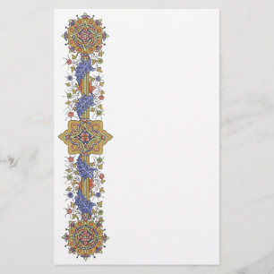 Papeterie Bordure dorée élégante avec papier à lettres Feuil