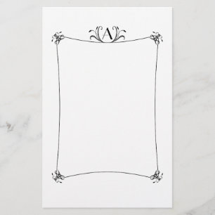 Papeterie Bordure Elégante Personnalisable Avec Monogramme