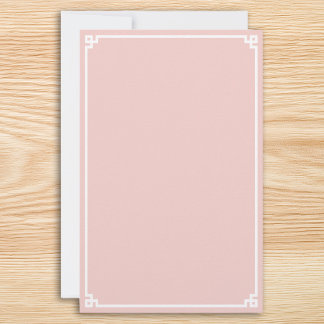 Papeterie Bordure grecque rose et blanc