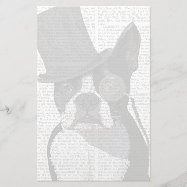 Papeterie Boston Terrier, Formal Hound et Casquette (Devant)