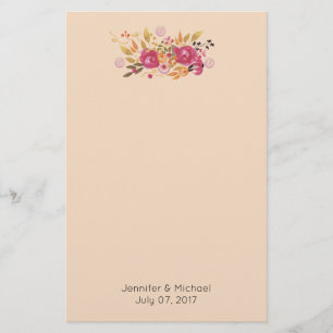 Papeterie Bouquet de fleurs rose et orange sur Arrière - pla