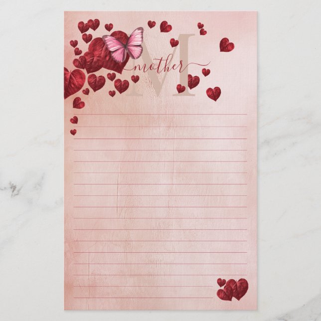 Papeterie Bouquet Feuille en forme de coeur pour papillon (Devant)