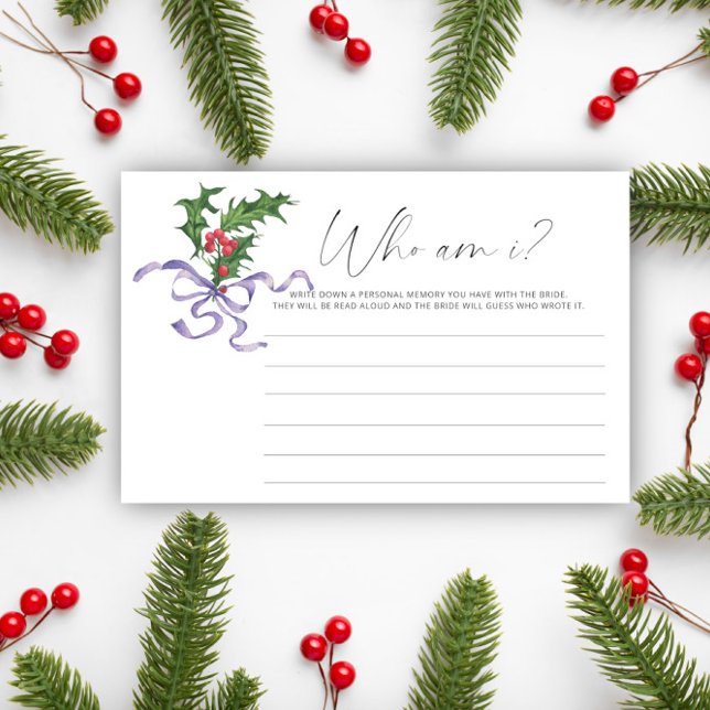 Papeterie Branche holly d'hiver Qui suis-je jeu de douche nu (Créateur téléchargé)