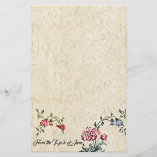 Papeterie Broderie florale Faux Papiers faits main