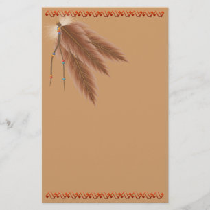 Papeterie Brown fanée de plumes