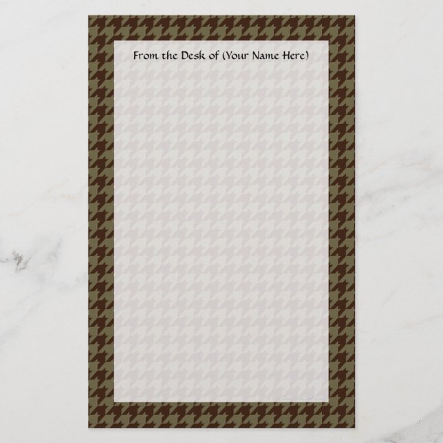 Papeterie Brown Houndstooth Joli Motif de messieurs (Devant)