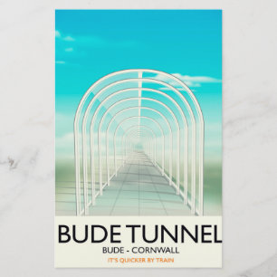Papeterie Bude Tunnel, Cornouwall Parodie affiche Voyage