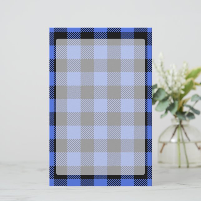 Papeterie Buffalo Check Blue & Black Lumberjack Plaid Decor (Debout devant)