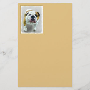 Papeterie Bulldog Painting - Joli art original chien