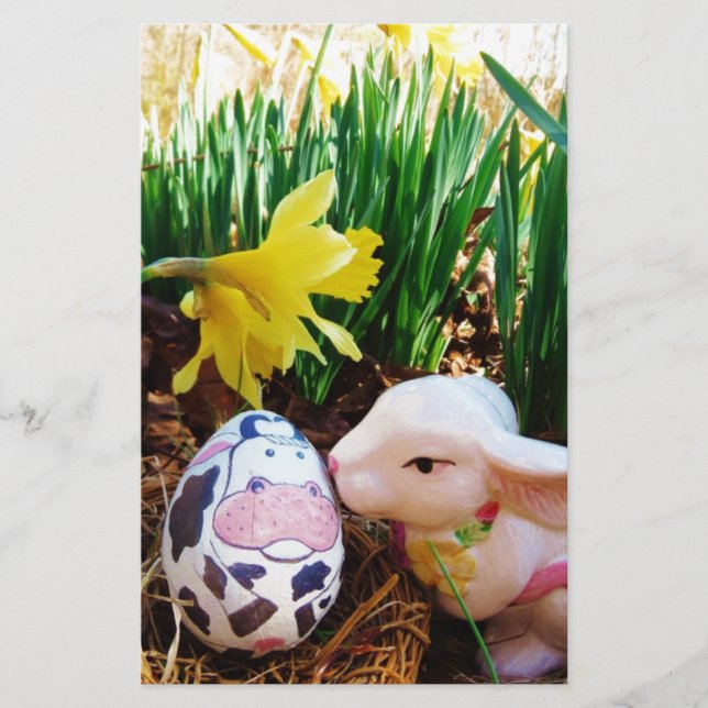 Papeterie Bunny de Pâques embrasser Oeuf de vache (Devant)