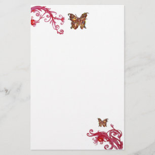 Papeterie BUTTERFLY, rouge blanc