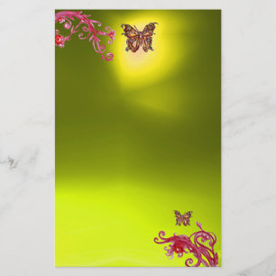 Papeterie BUTTERFLY, topaz jaune rouge rose bleu