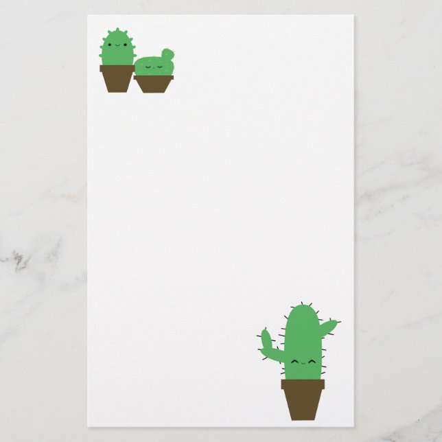 Papeterie Cactus mignons kawaii plantes stationnaires (Devant)
