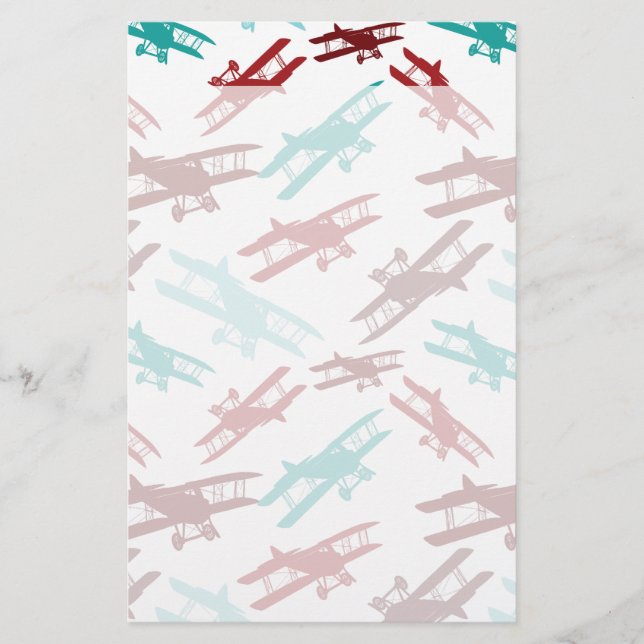Papeterie Cadeaux d'avion Motif vintage Biplane (Devant)