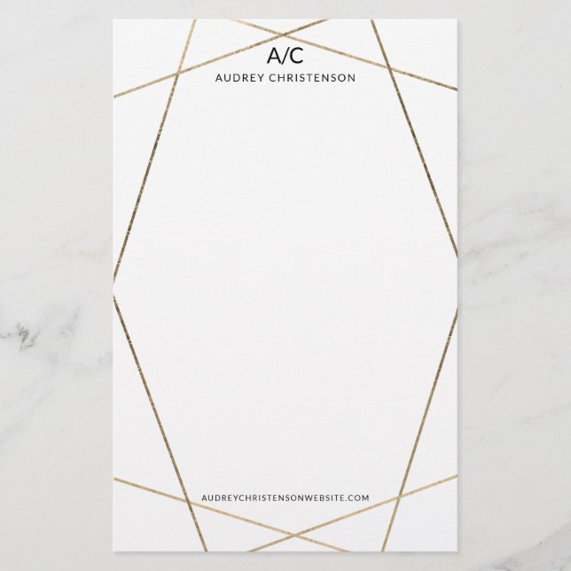 Papeterie Cadre géométrique chic monogramme moderne (Devant)