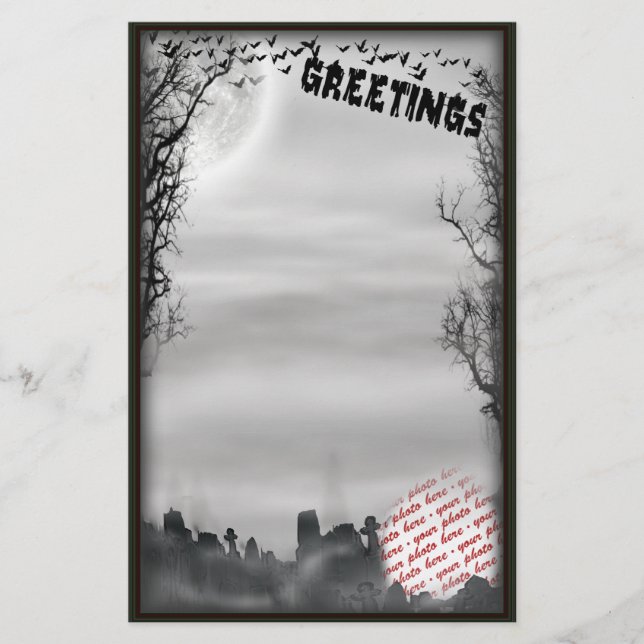 Papeterie Cadre photo de la scène d'Halloween (Devant)