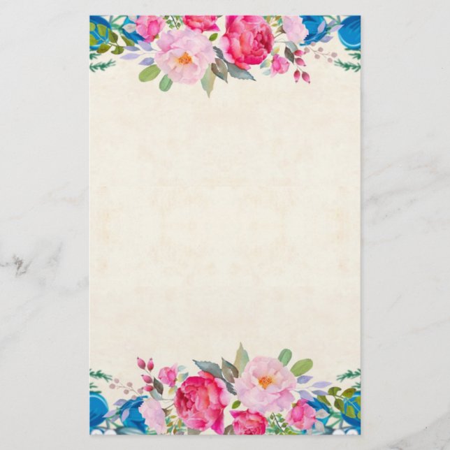 Papeterie Cadre rose et bleu Fleur Fleur Faisant (Devant)