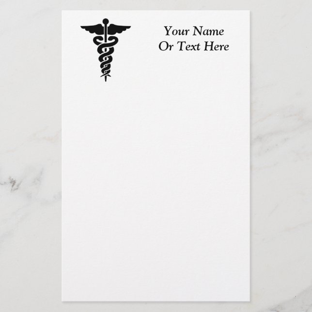 Papeterie Caducée Médicale de symbole (Devant)