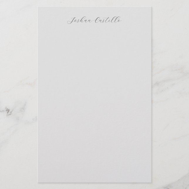 Papeterie Calligraphie Simple Grey Nom professionnel (Devant)