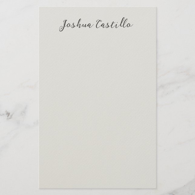 Papeterie Calligraphie Simple Gris Nom Professionnel (Devant)
