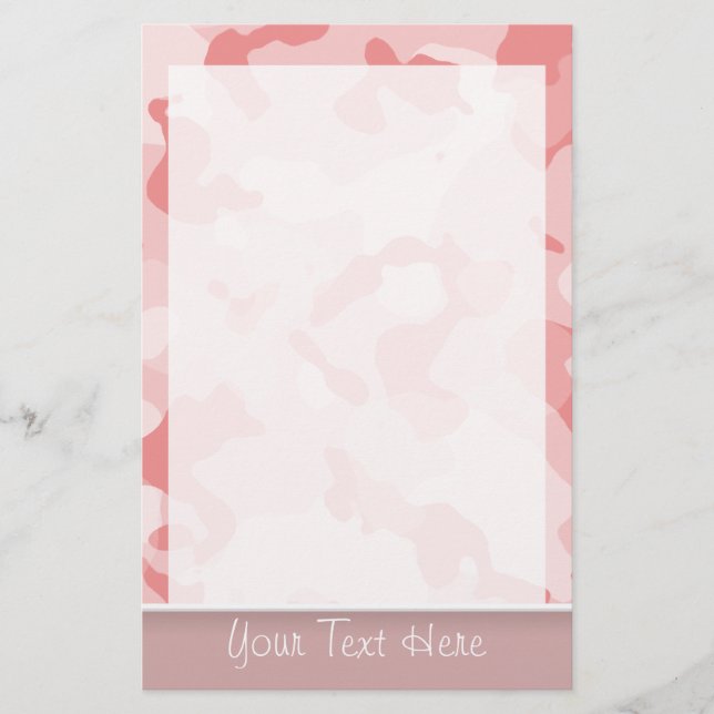 Papeterie Camo rose bébé; Personnalisé (Devant)