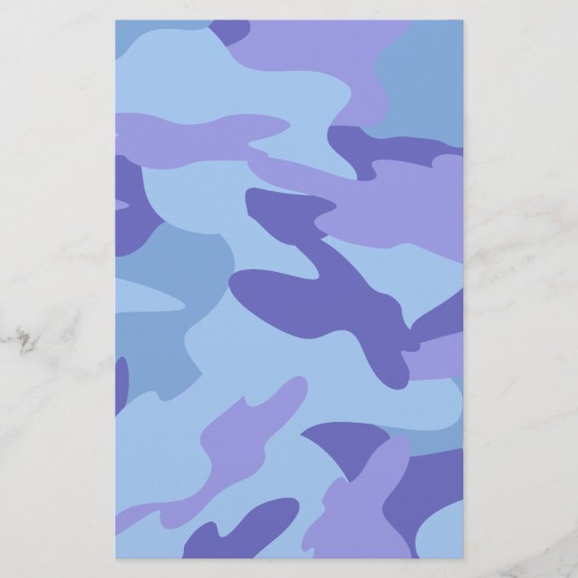 Papeterie camouflage bleu / Papier craft (Devant)